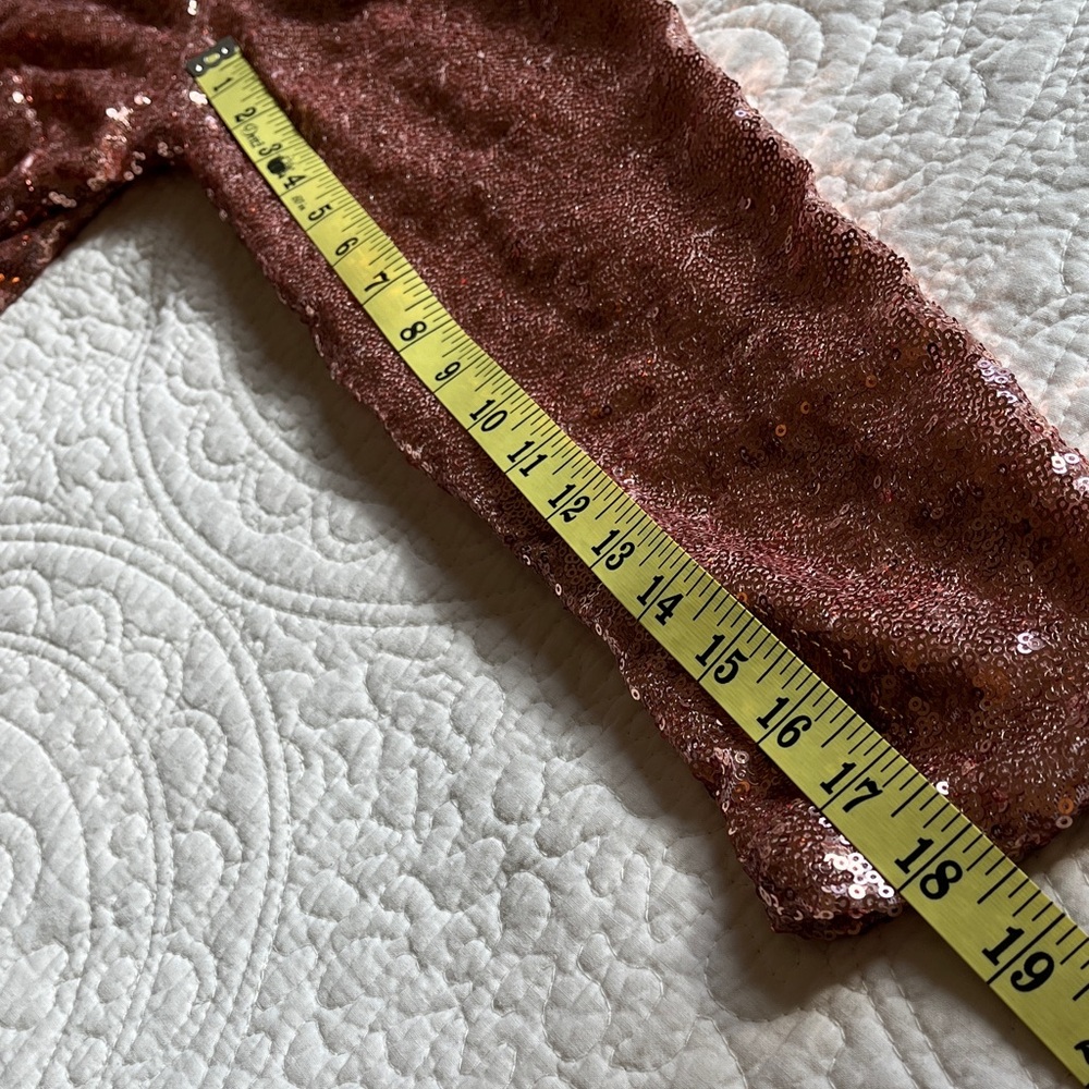 NWT Eloquii Sequin Wrap Long Sleeve Dress Lined Womens 16 Pink Wedding Party - Picture 16 of 17